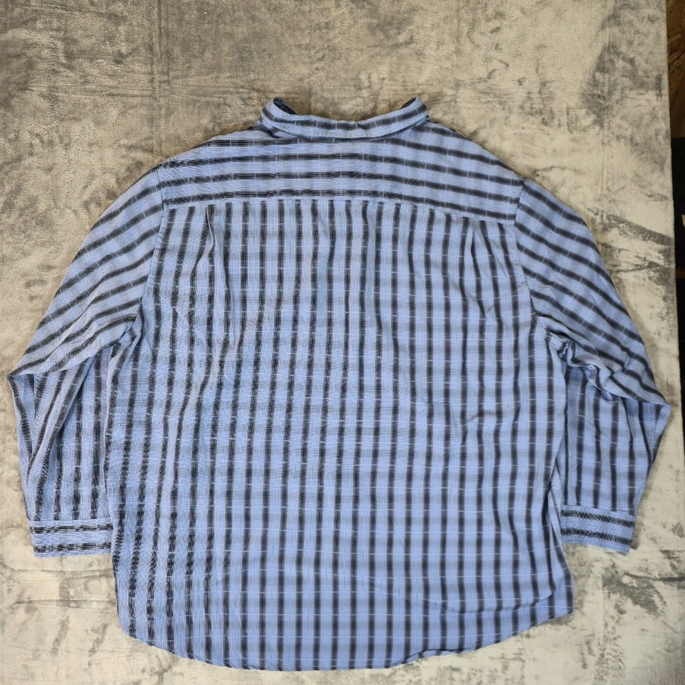 Michael Brandon Blue Plaid Button Up Shirt Size 4XL